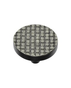 Heritage Brass Aged Nickel Round Weave Cabinet Knob 38mm