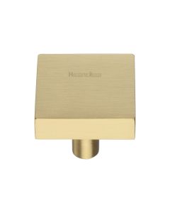 Heritage Brass Satin Brass Square Design Cabinet Knob 32mm