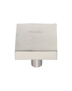 Heritage Brass Satin Nickel Square Design Cabinet Knob 32mm