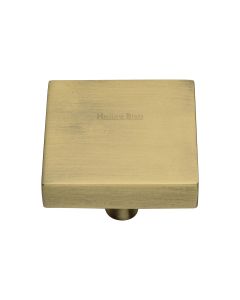 Heritage Brass Antique Brass Square Design Cabinet Knob 38mm