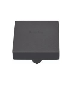 Heritage Brass Matt Black Square Design Cabinet Knob 38mm