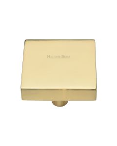 Heritage Brass Polished Brass Square Design Cabinet Knob 38mm