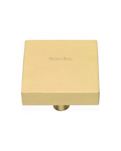 Heritage Brass Satin Brass Square Design Cabinet Knob 38mm