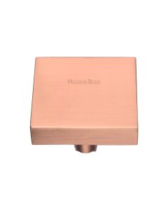 Heritage Brass Satin Rose Gold Square Design Cabinet Knob 38mm