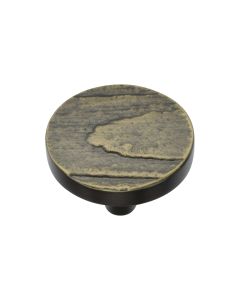 Heritage Brass Aged Brass Round Pine Cabinet Knob 38mm