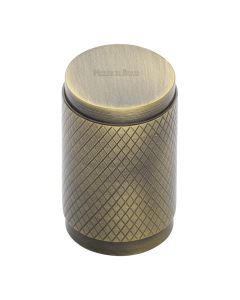 Heritage Brass Antique Brass Cylindric Knurled Cabinet Knob 21mm