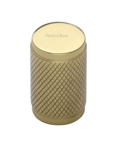 Heritage Brass Polished Brass Cylindric Knurled Cabinet Knob 21mm