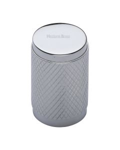 Heritage Brass Polished Chrome Cylindric Knurled Cabinet Knob 21mm
