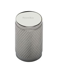 Heritage Brass Polished Nickel Finish Cylindric Knurled Cabinet Knob 21mm