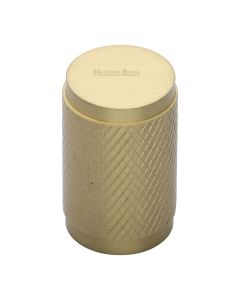 Heritage Brass Satin Brass Cylindric Knurled Cabinet Knob 21mm