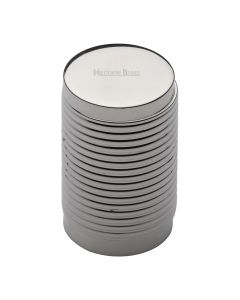 Heritage Brass Polished Nickel Finish Cylindric Ribbed Cabinet Knob 21mm