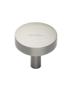 Heritage Brass Satin Nickel Domed Disc Cabinet Knob 32mm
