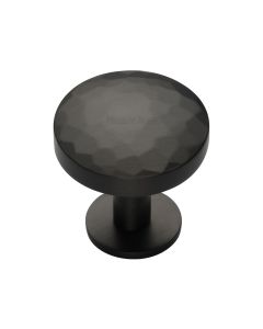 Heritage Brass Matt Bronze Round Hammered Cabinet Knob with Rose 32mm