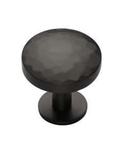 Heritage Brass Matt Bronze Round Hammered Cabinet Knob with Rose 38mm