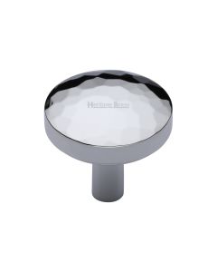 Heritage Brass Polished Chrome Round Hammered Cabinet Knob 32mm