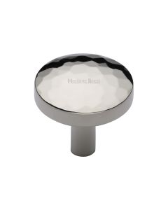 Heritage Brass Polished Nickel Finish Round Hammered Cabinet Knob 32mm