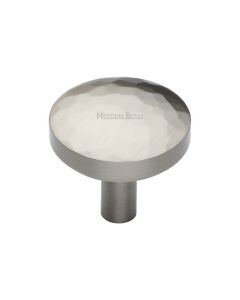Heritage Brass Satin Nickel Round Hammered Cabinet Knob 32mm