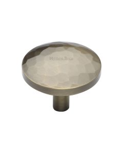 Heritage Brass Antique Brass Round Hammered Cabinet Knob 38mm