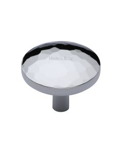 Heritage Brass Polished Chrome Round Hammered Cabinet Knob 38mm
