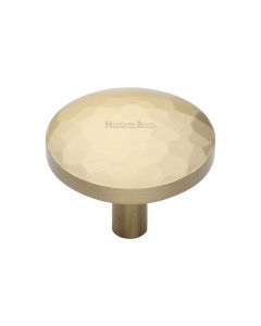 Heritage Brass Satin Brass Round Hammered Cabinet Knob 38mm