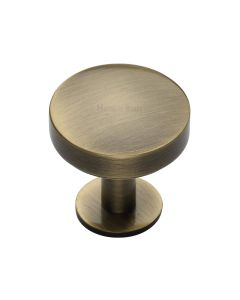 Heritage Brass Antique Brass Domed Disc Cabinet Knob with Rose 32mm