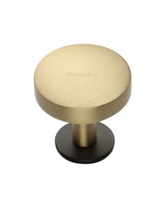 Heritage Brass Matt Bronze/Satin Brass Domed Disc Cabinet Knob with Rose 32mm