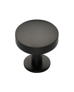 Heritage Brass Matt Bronze Domed Disc Cabinet Knob with Rose 32mm