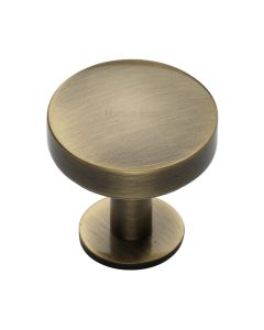 Heritage Brass Antique Brass Domed Disc Cabinet Knob with Rose 38mm