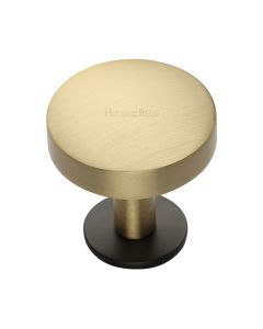 Heritage Brass Matt Bronze/Satin Brass Domed Disc Cabinet Knob with Rose 38mm