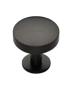Heritage Brass Matt Bronze Domed Disc Cabinet Knob with Rose 38mm