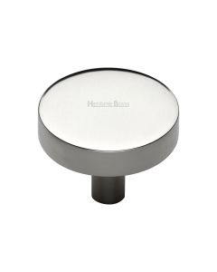 Heritage Brass Polished Nickel Finish Disc Cabinet Knob 32mm
