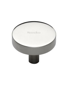 Heritage Brass Polished Nickel Finish Disc Cabinet Knob 38mm