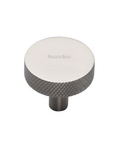 Heritage Brass Satin Nickel Knurled Disc Cabinet Knob 32mm