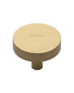 Heritage Brass Satin Brass Knurled Disc Cabinet Knob 38mm