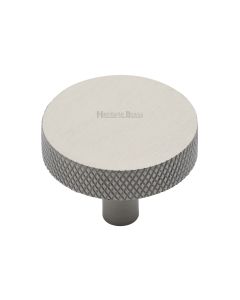Heritage Brass Satin Nickel Knurled Disc Cabinet Knob 38mm