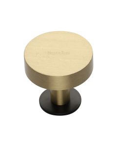 Heritage Brass Matt Bronze/Satin Brass Disc Cabinet Knob With Base 32mm