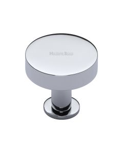 Heritage Brass Polished Chrome Disc Cabinet Knob With Base 32mm