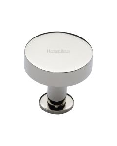Heritage Brass Polished Nickel Finish Disc Cabinet Knob With Base 32mm