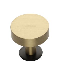 Heritage Brass Matt Bronze/Satin Brass Disc Cabinet Knob With Base 38mm