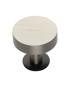 Heritage Brass Matt Bronze/Satin Nickel Disc Cabinet Knob With Base 38mm