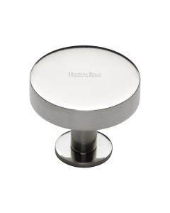 Heritage Brass Polished Nickel Finish Disc Cabinet Knob With Base 38mm