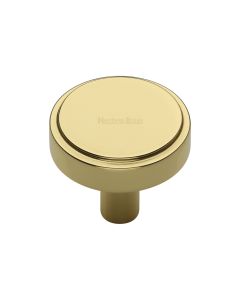 Heritage Brass Polished Brass Stepped Disc Cabinet Knob 32mm