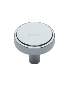 Heritage Brass Polished Chrome Stepped Disc Cabinet Knob 32mm