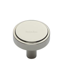 Heritage Brass Polished Nickel Finish Stepped Disc Cabinet Knob 32mm
