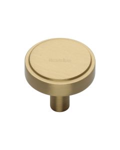 Heritage Brass Satin Brass Stepped Disc Cabinet Knob 32mm