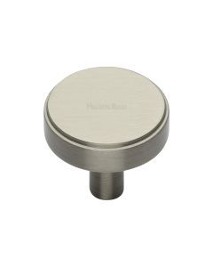 Heritage Brass Satin Nickel Stepped Disc Cabinet Knob 32mm
