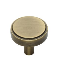 Heritage Brass Antique Brass Stepped Disc Cabinet Knob 38mm