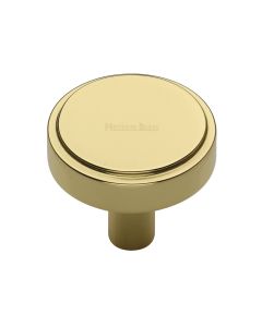 Heritage Brass Polished Brass Stepped Disc Cabinet Knob 38mm