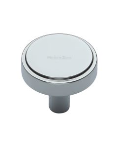 Heritage Brass Polished Chrome Stepped Disc Cabinet Knob 38mm