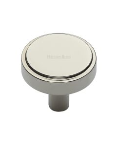 Heritage Brass Polished Nickel Finish Stepped Disc Cabinet Knob 38mm